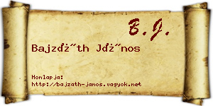 Bajzáth János névjegykártya